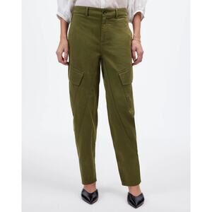 Madewell The Barrel-Leg Utility Pant Womens Plus Sz 20 Green Garment-Dyed Twill